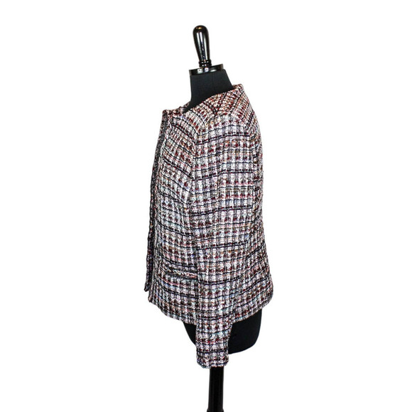 Talbots Tweed Blazer Jacket Multicolor Open Front Size 10 - Picture 2 of 4